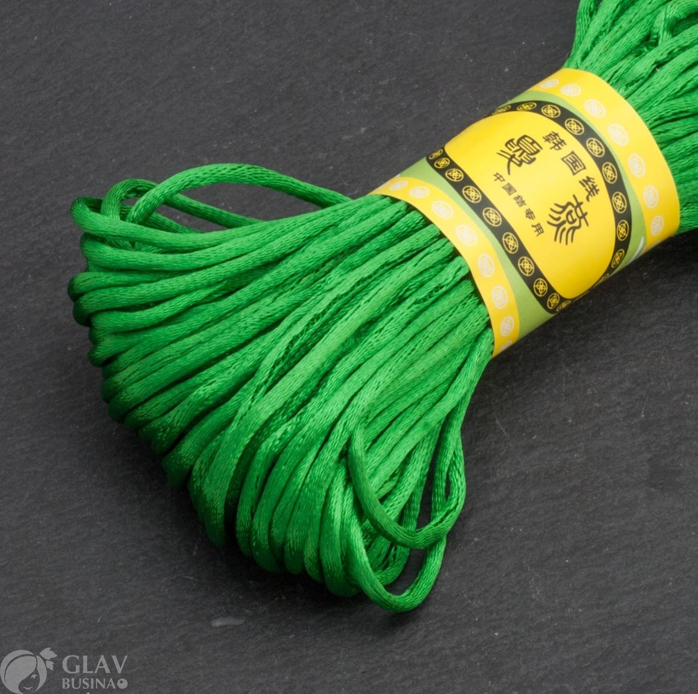 Атласный шнур для браслетов, цвет зеленый, толщина 2мм, длина ок.20 м