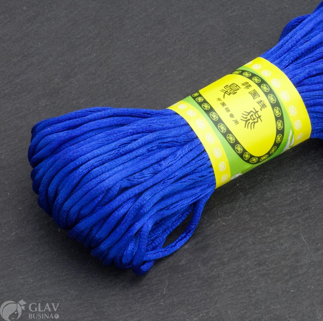 Атласный шнур для браслетов, цвет синий, толщина 2мм, длина ок.20 м