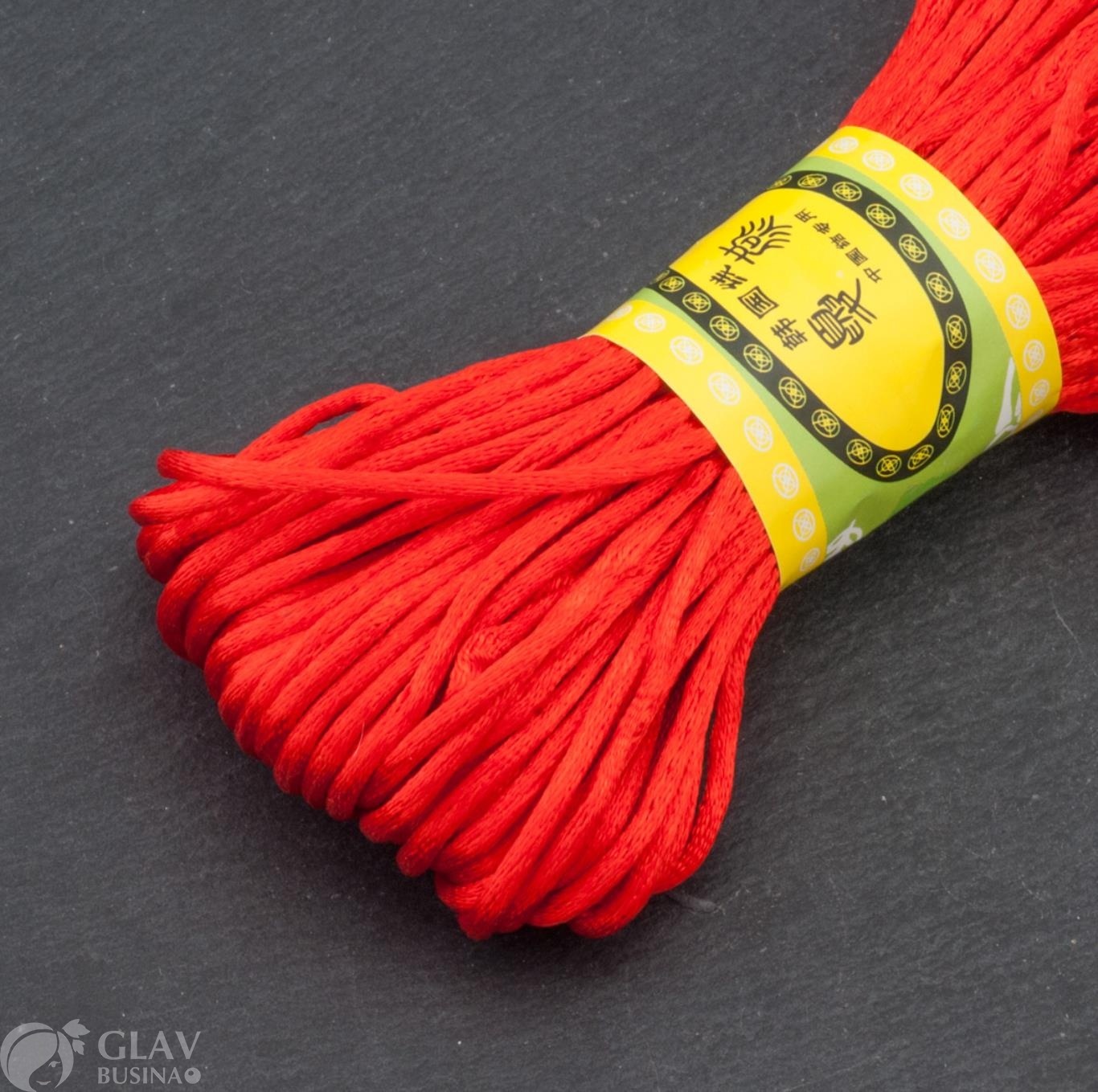 Атласный шнур для браслетов, цвет красный, толщина 2мм, длина ок.20 м