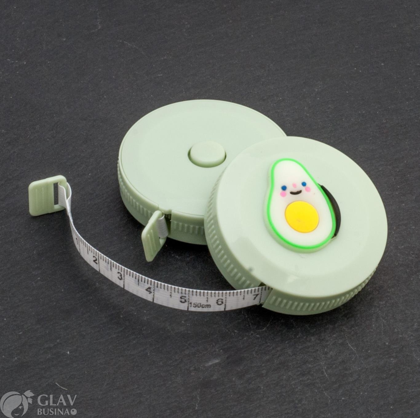Мягкая рулетка с 3D рисунком авокадо, диам. 50мм, длина рулетки 150 см, цвет зеленый