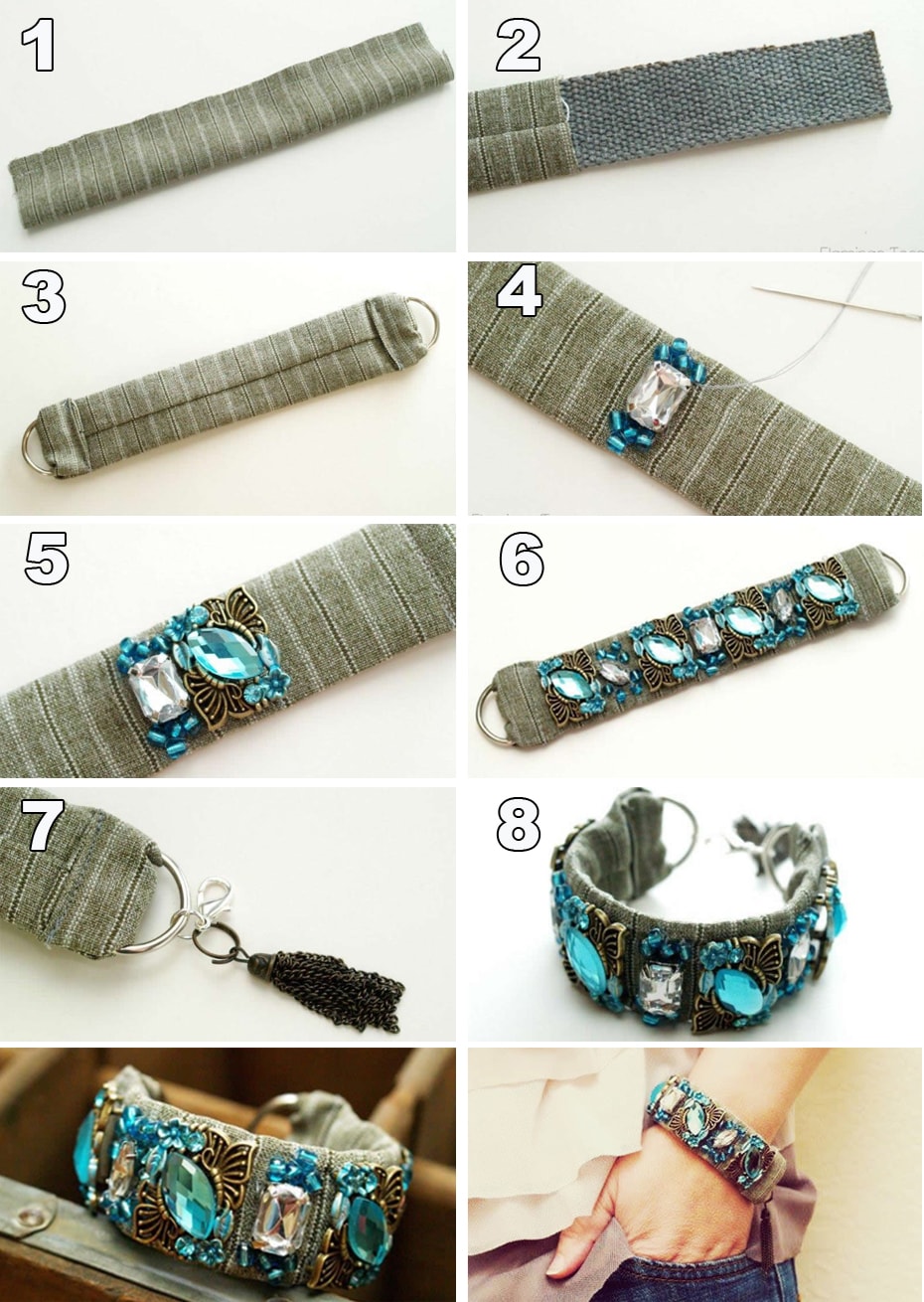 Браслет из ткани своими руками