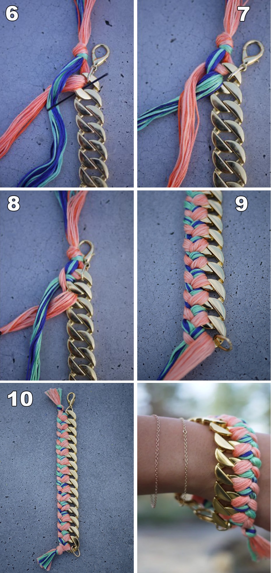 Пошаговое описание переплетения цепочки и лент. Часть 2