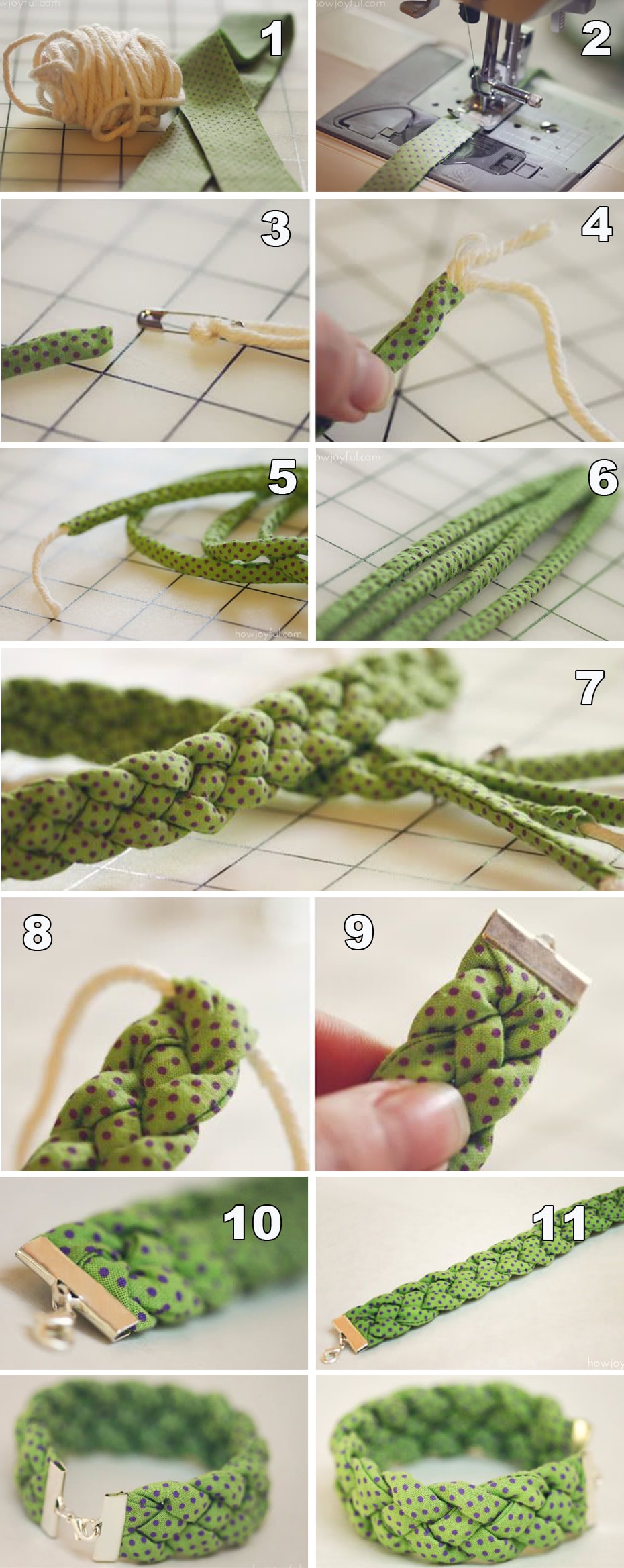 Браслет из лент и шнура — пошаговая сборка