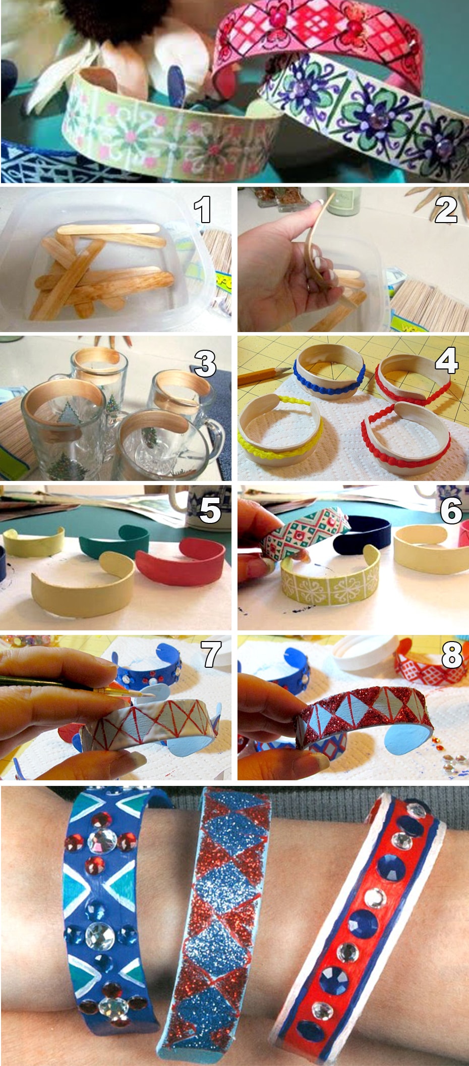 Пошаговая работа с деревянными палочками