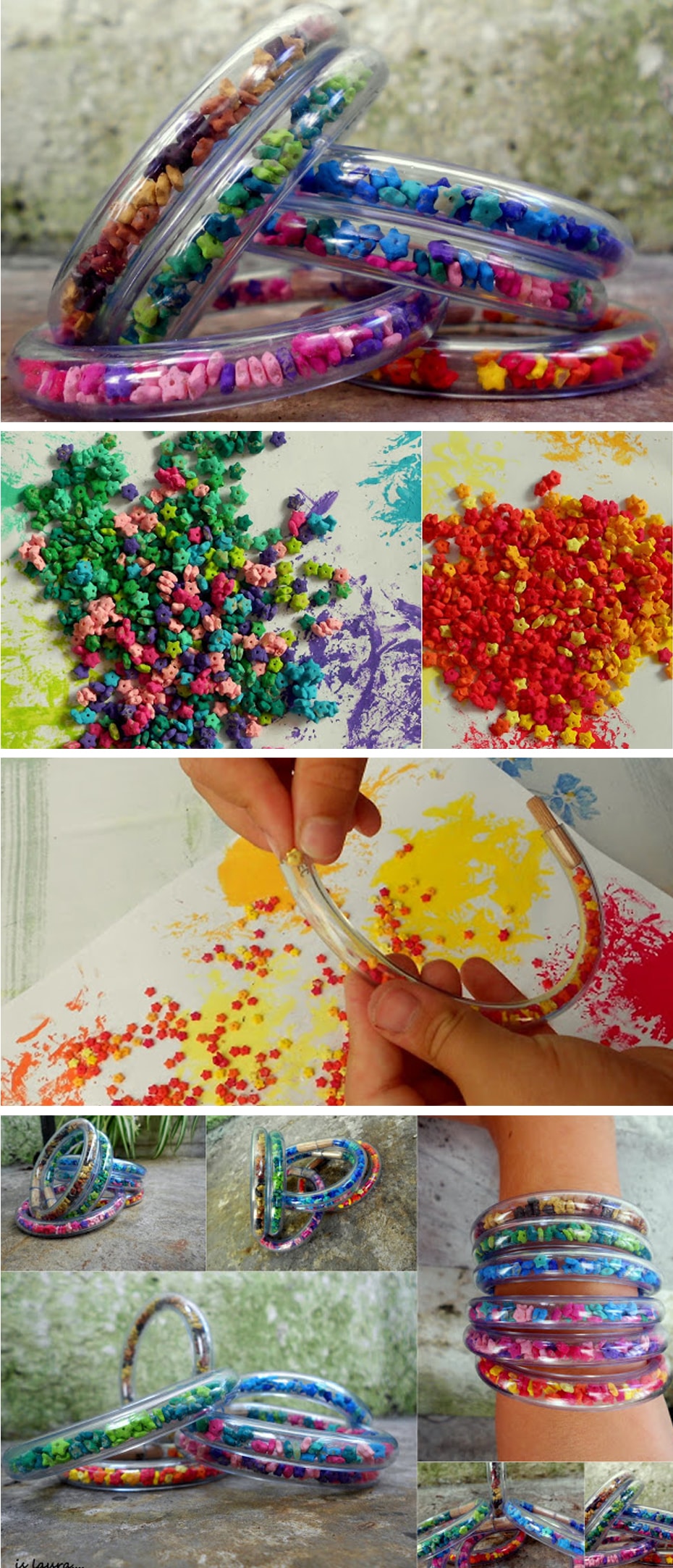 Процесс создания украшения из прозрачного шнура