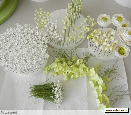 Мелкие элементы самодельного цветка