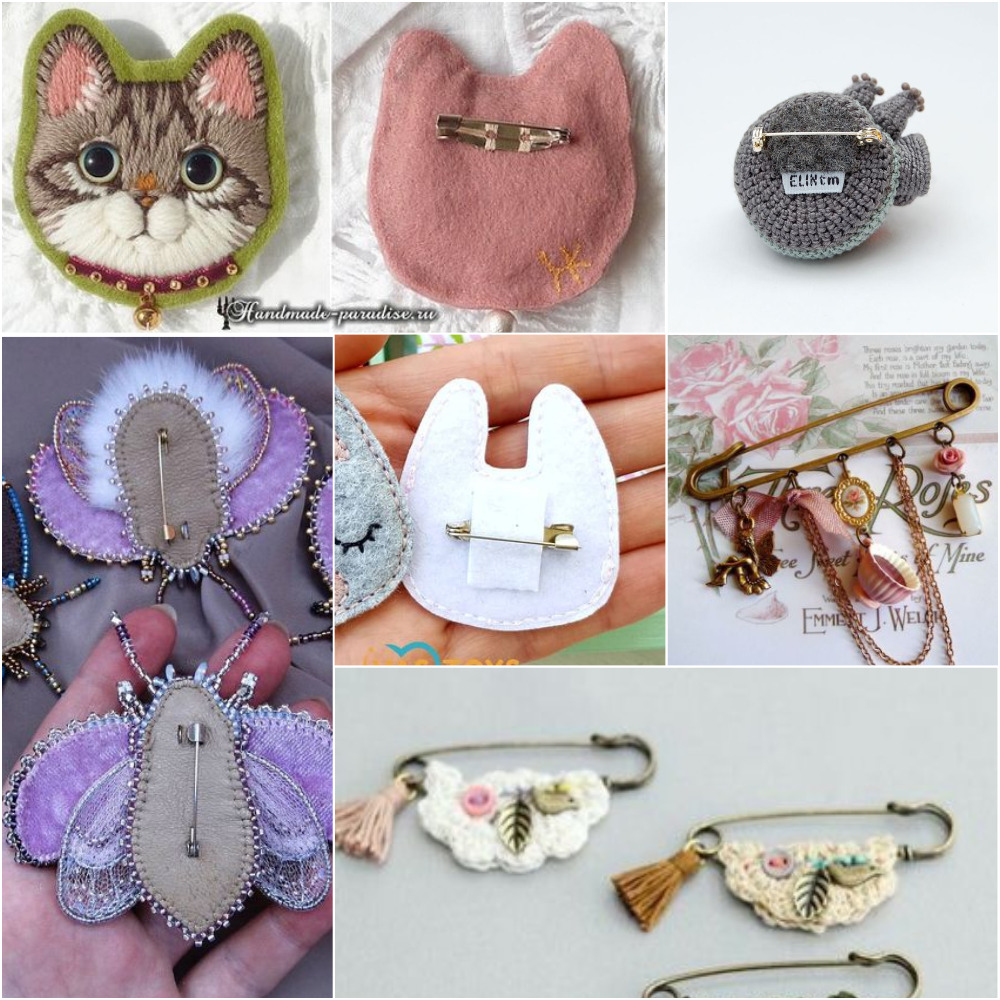 Брошки обратная сторона, крепление основы