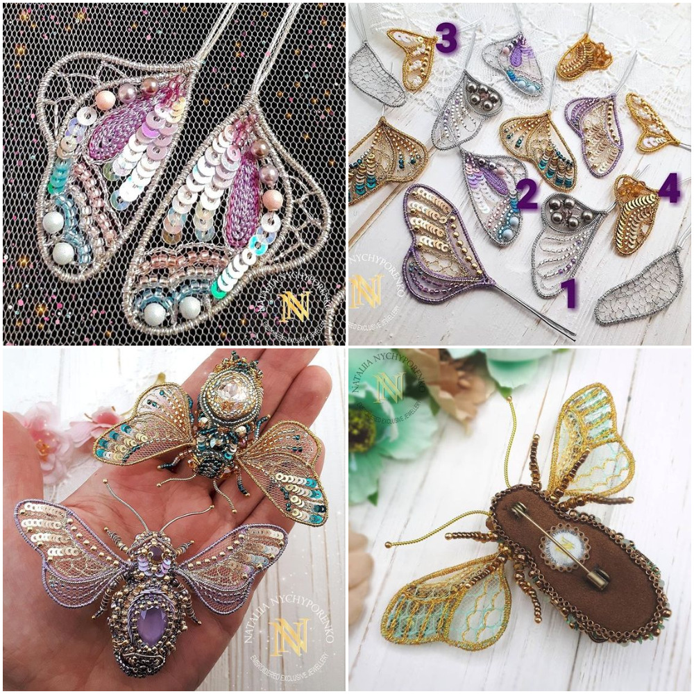 Броши в виде объемных насекомых