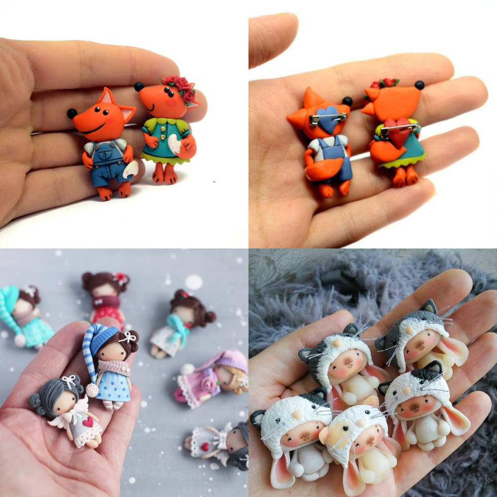 Броши из полимерной глины своими руками