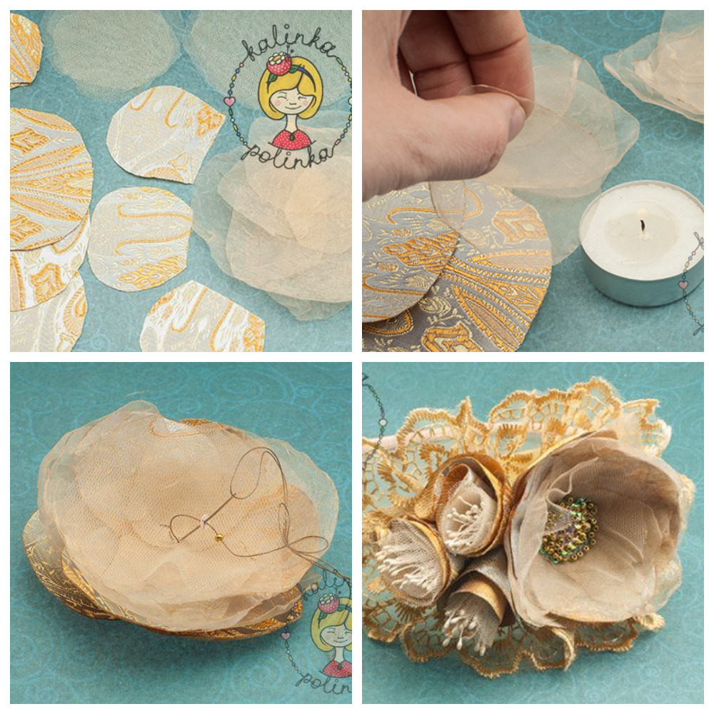 Цветок из ткани своими руками. Пошаговое фото