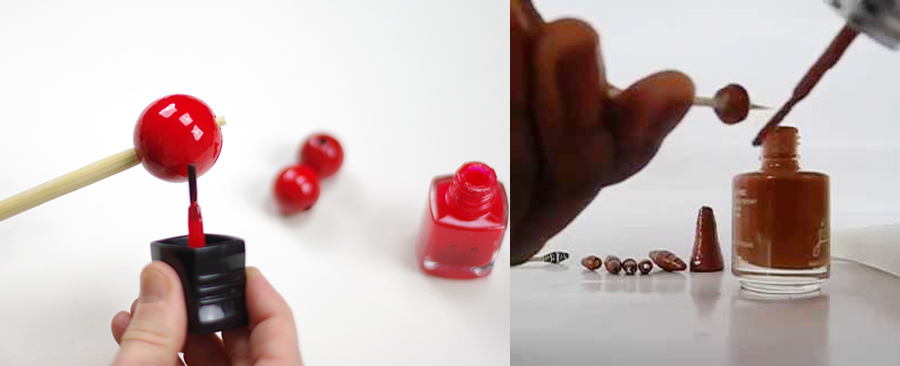 Окраска бусины лаком