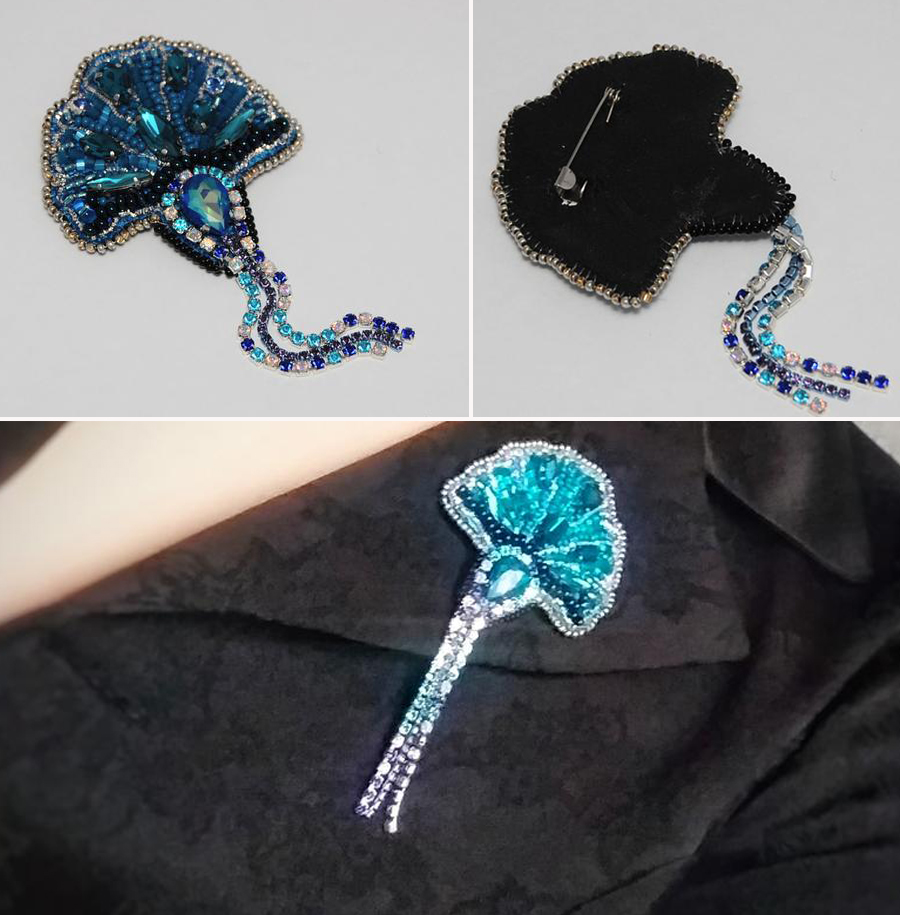 Brosh cvetok iz bisera