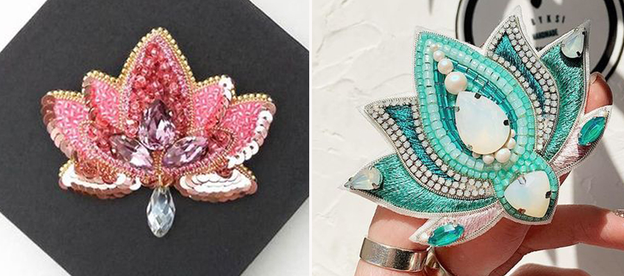 Brosh cvetok iz bisera