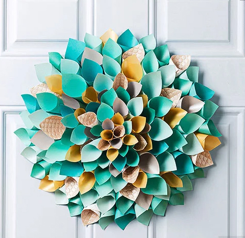 Пасхальный венок из бумаги