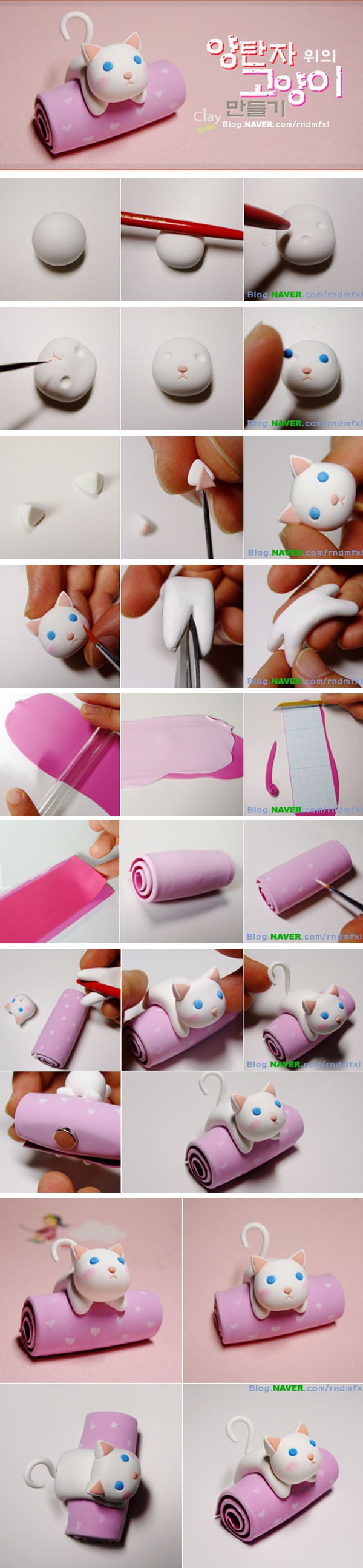 Пошаговый урок по лепке кота