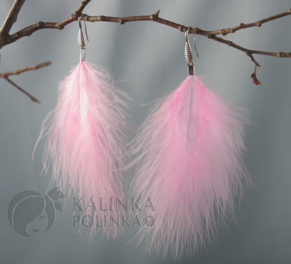 Серьги с перьями своими руками