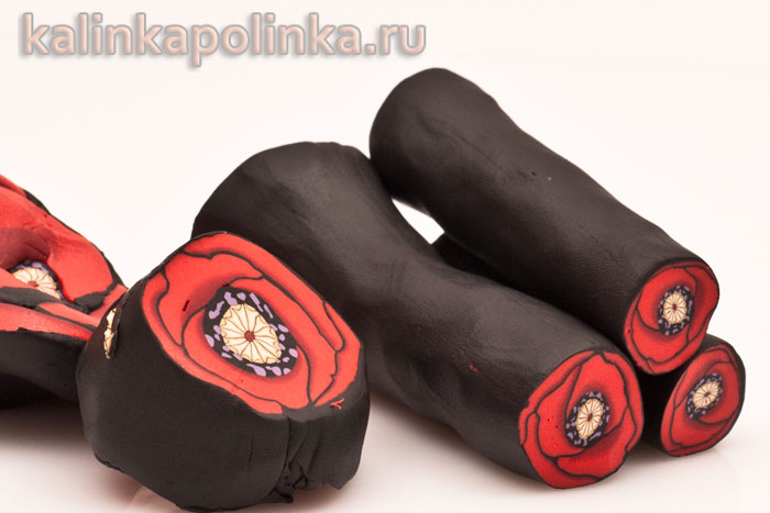 маки из полимерной глины