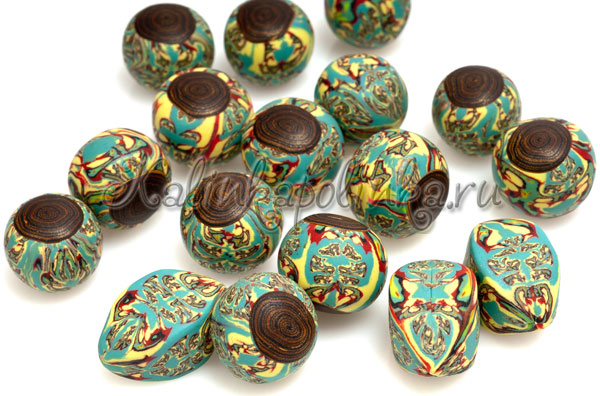 зеркальные бусины из пластики