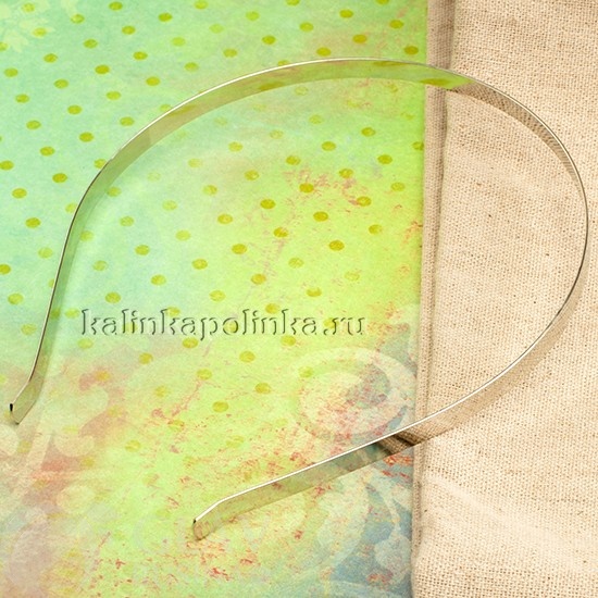 ОПТ (10 шт) Заготовка ободка для волос железная, цвет светлая платина, р-р 115х7мм.