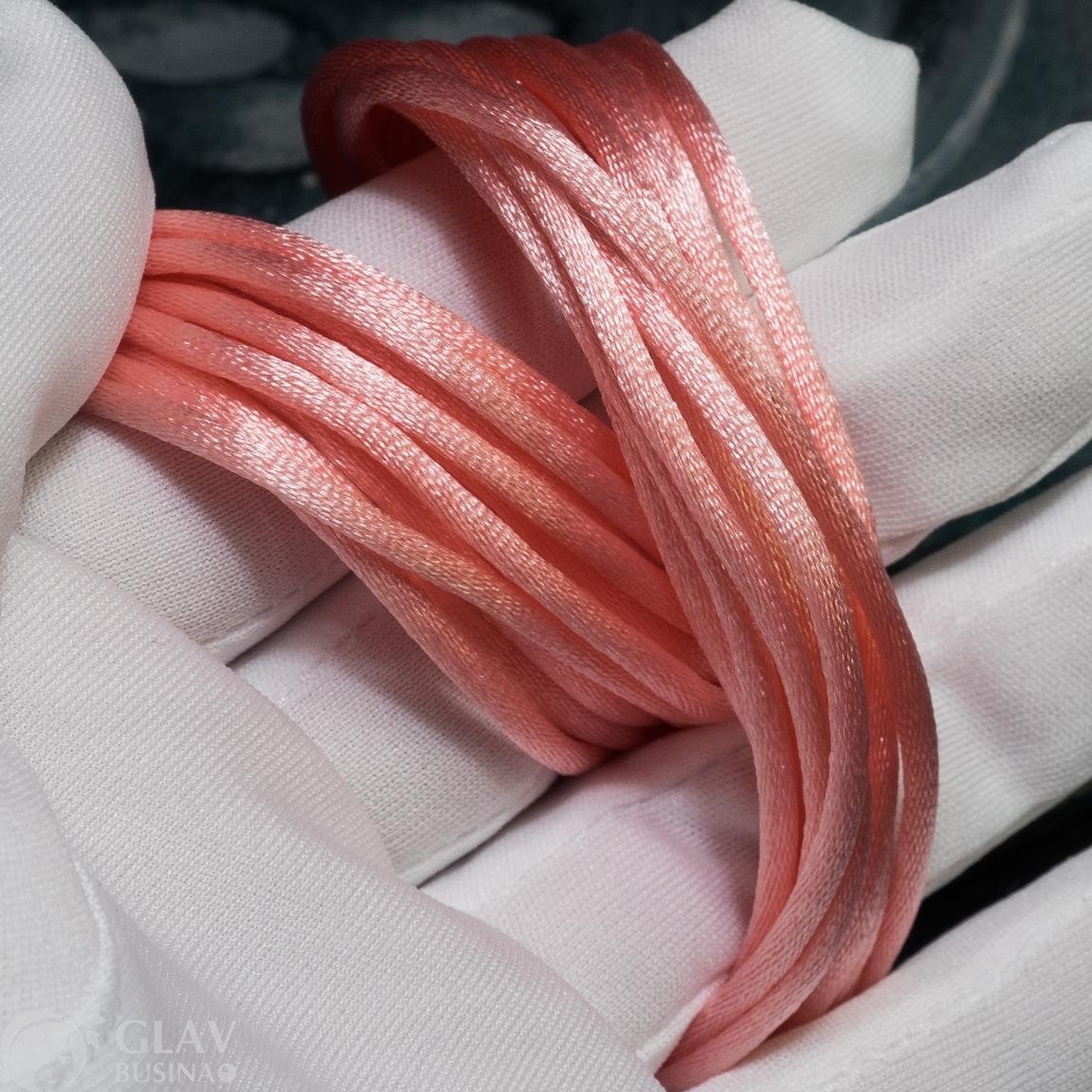 ОПТ (100 метров) Розовый   мерцающий атласный шнур для изготовления и плетения украшений, жесткий, полиэстровый, толщина 2 мм