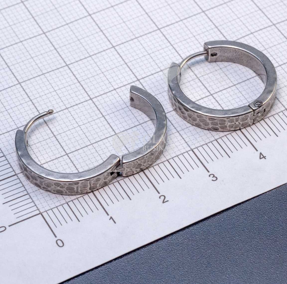 Швензы-бублики, узор-метеорит, хирургическая сталь, внутр. диам. 16мм, толщина 4мм.