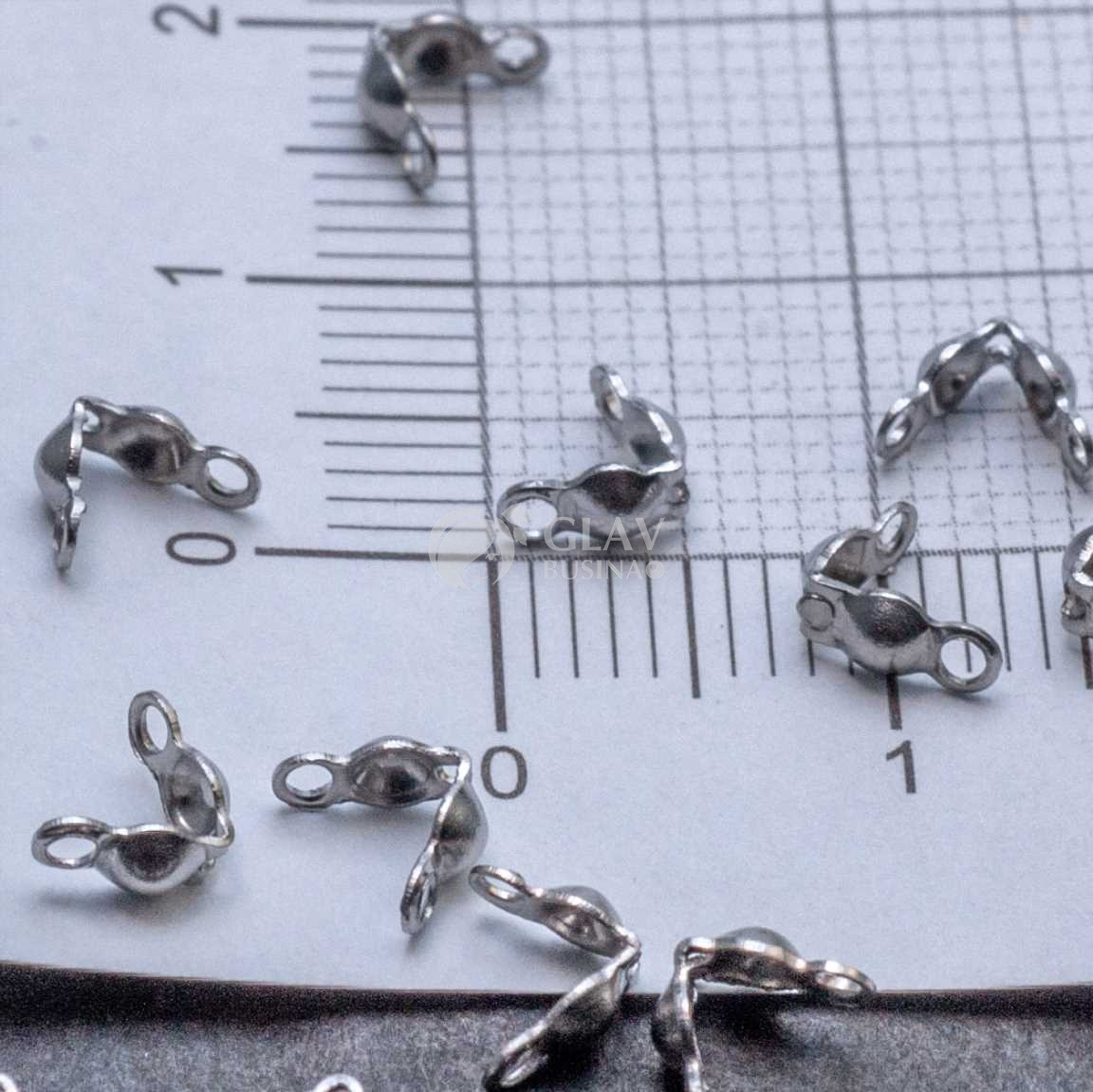 Скуфейки раскладушки из хирургической стали, р-р 5х2.5мм, отв-е 1мм.