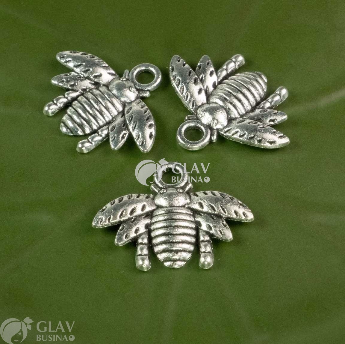 ОПТ (50 шт) Подвеска пчела, цвета черненого серебра, бижутерный сплав, р-р 16х20 мм, отв-е 2.5мм.