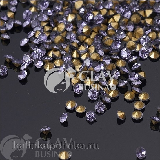 ОПТ (10 упак) Стразы ювелирные, хрусталь, цвет васильковый, ss5 (1.9мм), цена за 50шт.