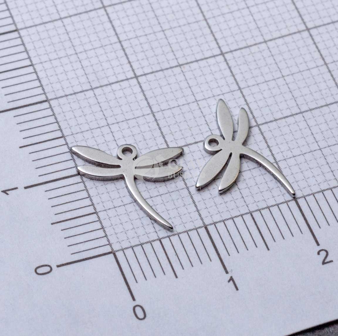 Стрекоза, стальная подвеска, р-р 10х12х0.8 мм, отв-е 1 мм.