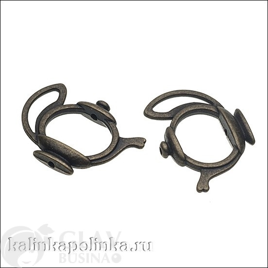 ОПТ (10 упаковок) Рамки для бусин чайник, литьё, цвет бронза, 28.30x19.80x4.80мм, в упаковке 4шт.