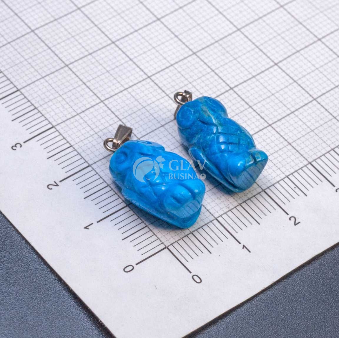 ОПТ (10 шт) Совушка, подвеска из императорской бирюзы, цвет синий, р-р 19х10х9 мм, бейл 6 мм для шнура до 2мм.