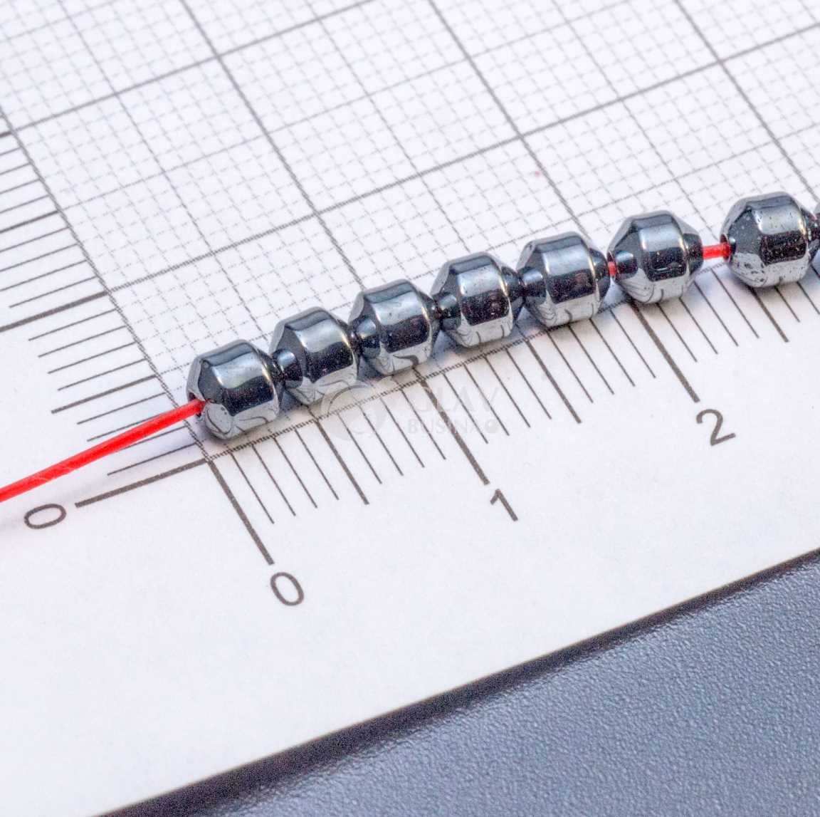 ОПТ (200 бусин) Бусина немагнитного гематита, маленький фонарик, р-р 4х4мм, отв 1мм.