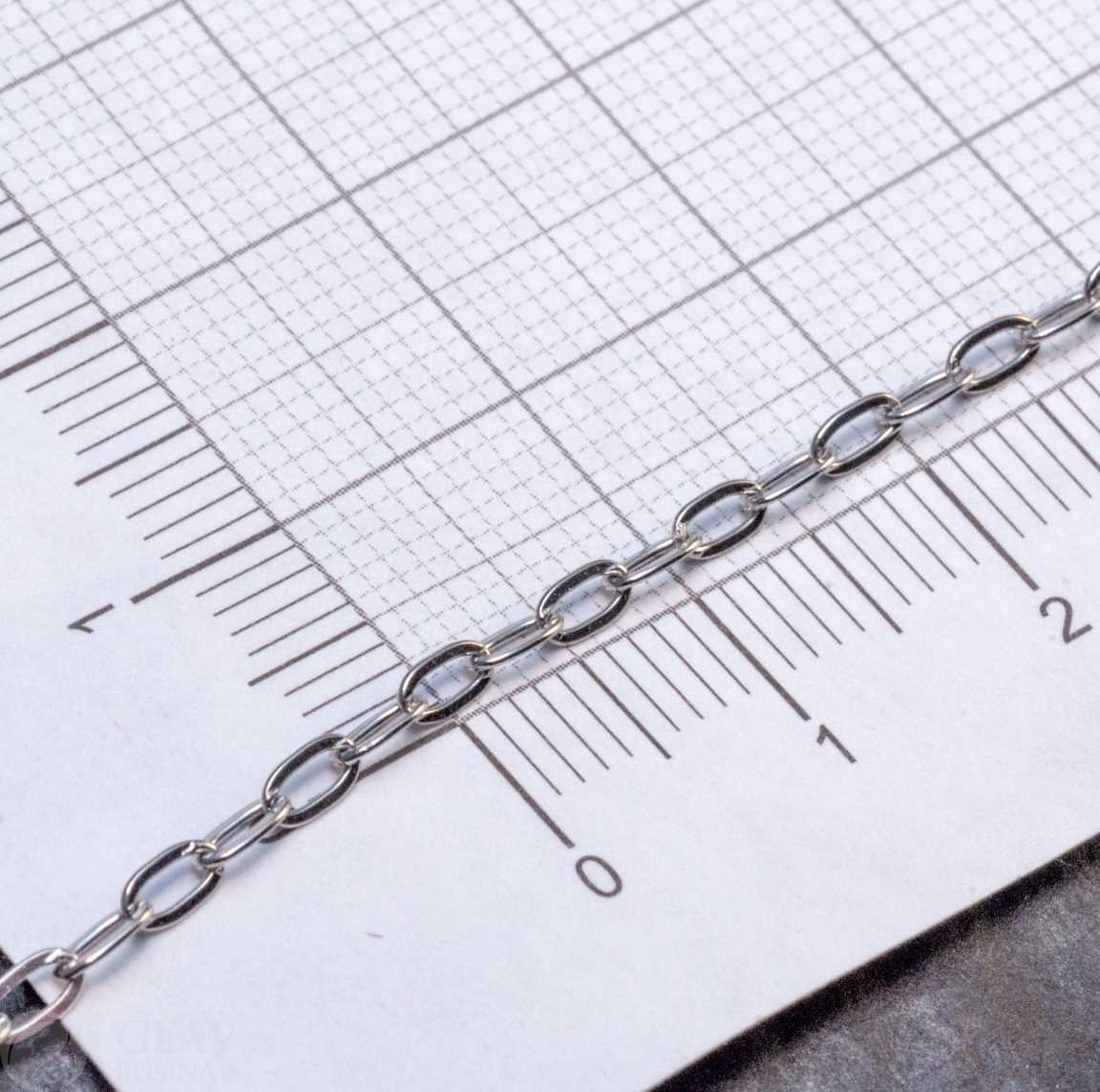 Цепочка 4х2.2х0.2мм, якорная удлинённая, приплющенная, звенья запаяны, нерж. сталь, цвет стальной, катушка 5 м.