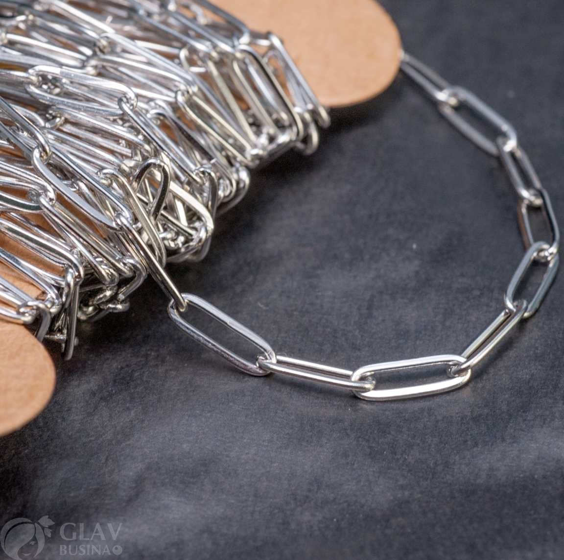 Цепочка 12.5х4х1мм, якорная тонкая, звенья запаяны, нерж. сталь, цвет стальной, катушка 5 м.