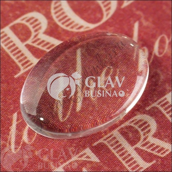 ОПТ (10 упак) Кабошон стеклянный овальный бесцветный, р-р 25х18x3,5мм, цена за 4шт.