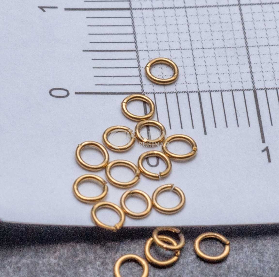Колечки соединительные, сомкнутые, хирургическая сталь, р-р 3х0.5мм, долговечное вакуумное покрытие, золото 18K.