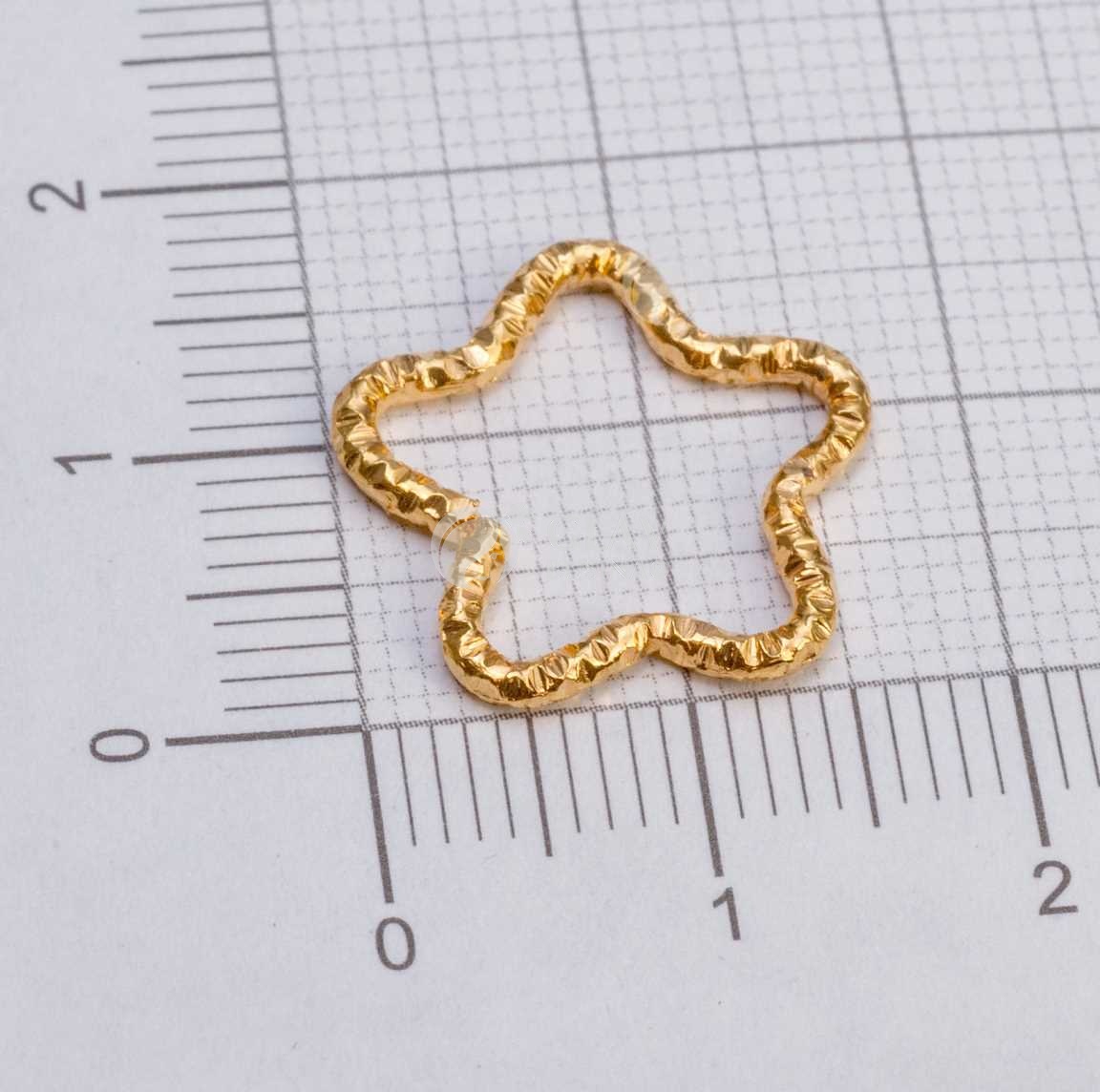 Коннекторы-звезды с насечками, 16х1.6 мм, цвет желтое золото, закрытые, железные.