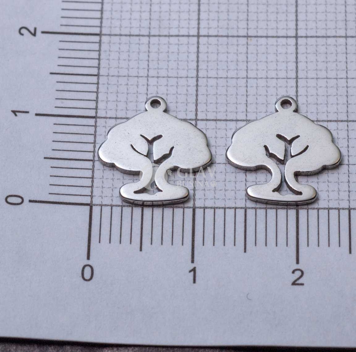 Дерево силы, стальная подвеска, р-р 12х11х0.8 мм, отв-е 1 мм.