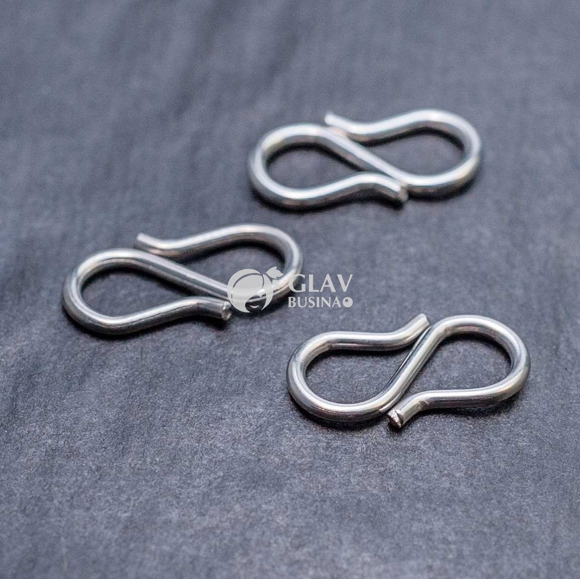 ОПТ (10 шт) S-образные застежки для браслетов и ожерелий из хирургической стали, р-р 13х7х1мм.