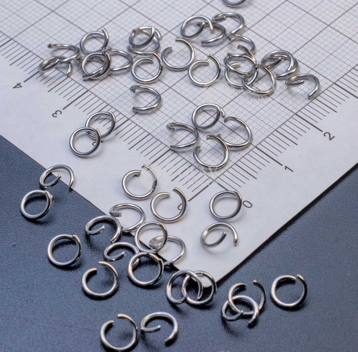 Соединительные колечки из хирургической стали, р-р 6х0.8 мм, долговечные.