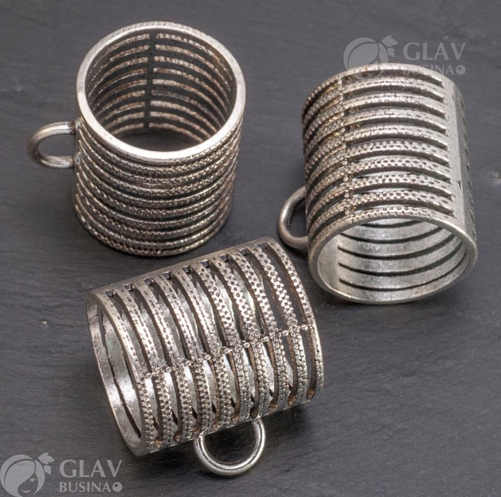 ОПТ (10 шт) Бейл для шарфа, р-р 28х26х22мм, отв-я 20 и 6.5х5 мм, сплав, цвет чернёное серебро.