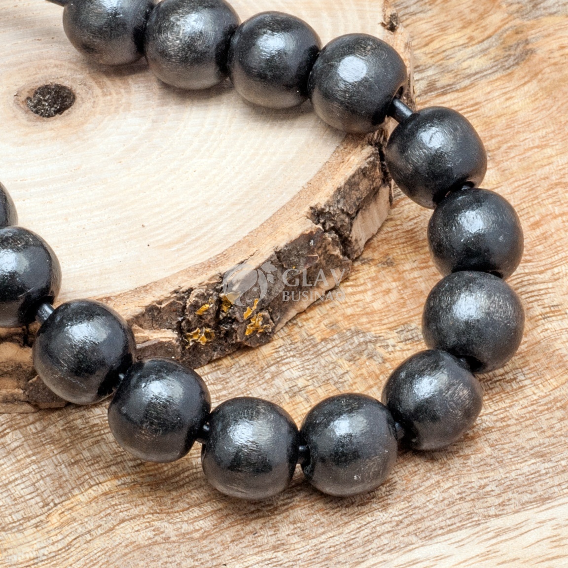 ОПТ (1000 бусин) Бусины деревянные, цвет антрацит, р-р 11х12мм, отв 4мм.