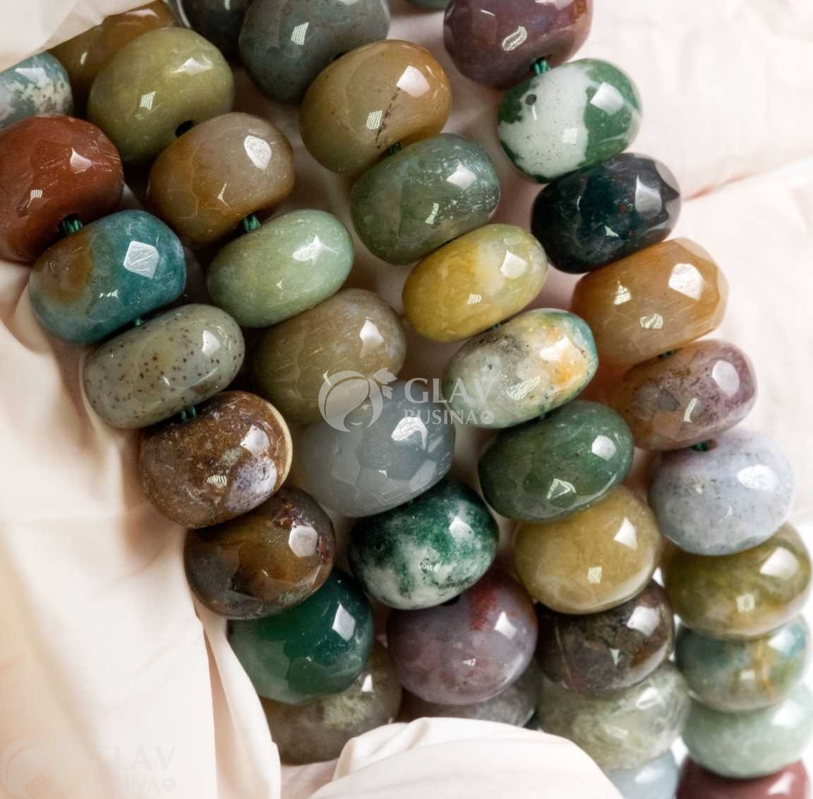 ОПТ (100 бусин) Граненые бусины-рондели индийского агата, 5х8мм, отв-е 1мм,