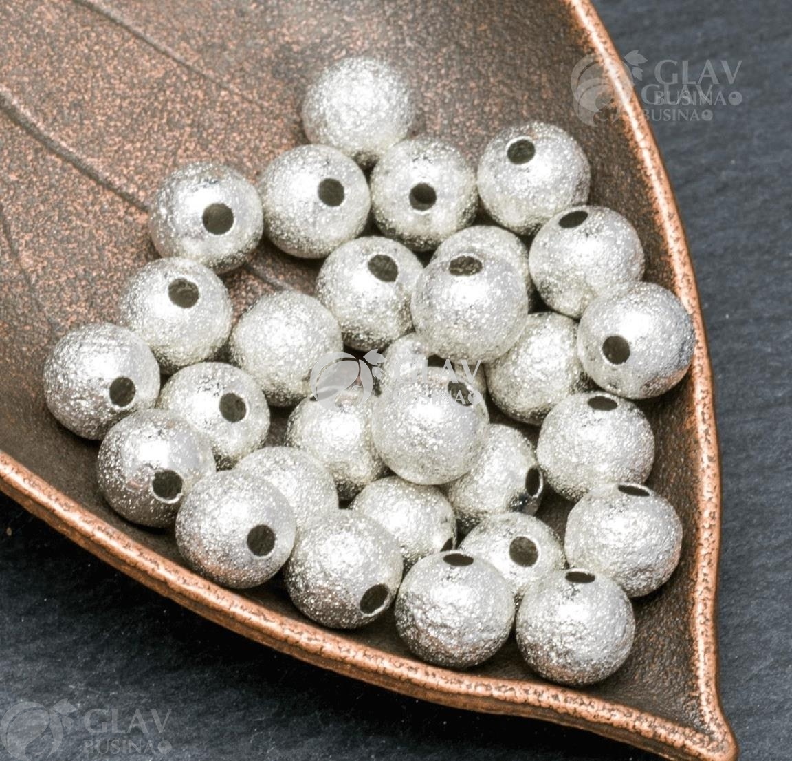 ОПТ (250 бусин) Бусины Звездная пыль латунные, цвет платина, диам. 8мм, отв-е 1.5мм.