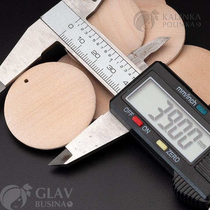 ОПТ (20 шт) Деревянные заготовки из бука для кулонов, новогодних украшений и бижутерии, выпуклые, р-р 39х5.5мм, отв-е 2мм.