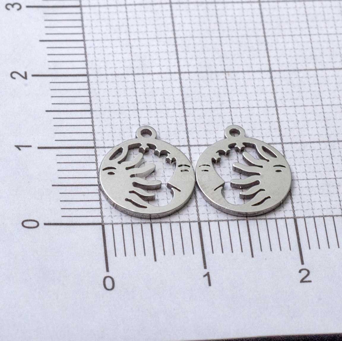 Луна солнце и звезды, стальная подвеска, р-р 12х10х0.8 мм, отв-е 1 мм.