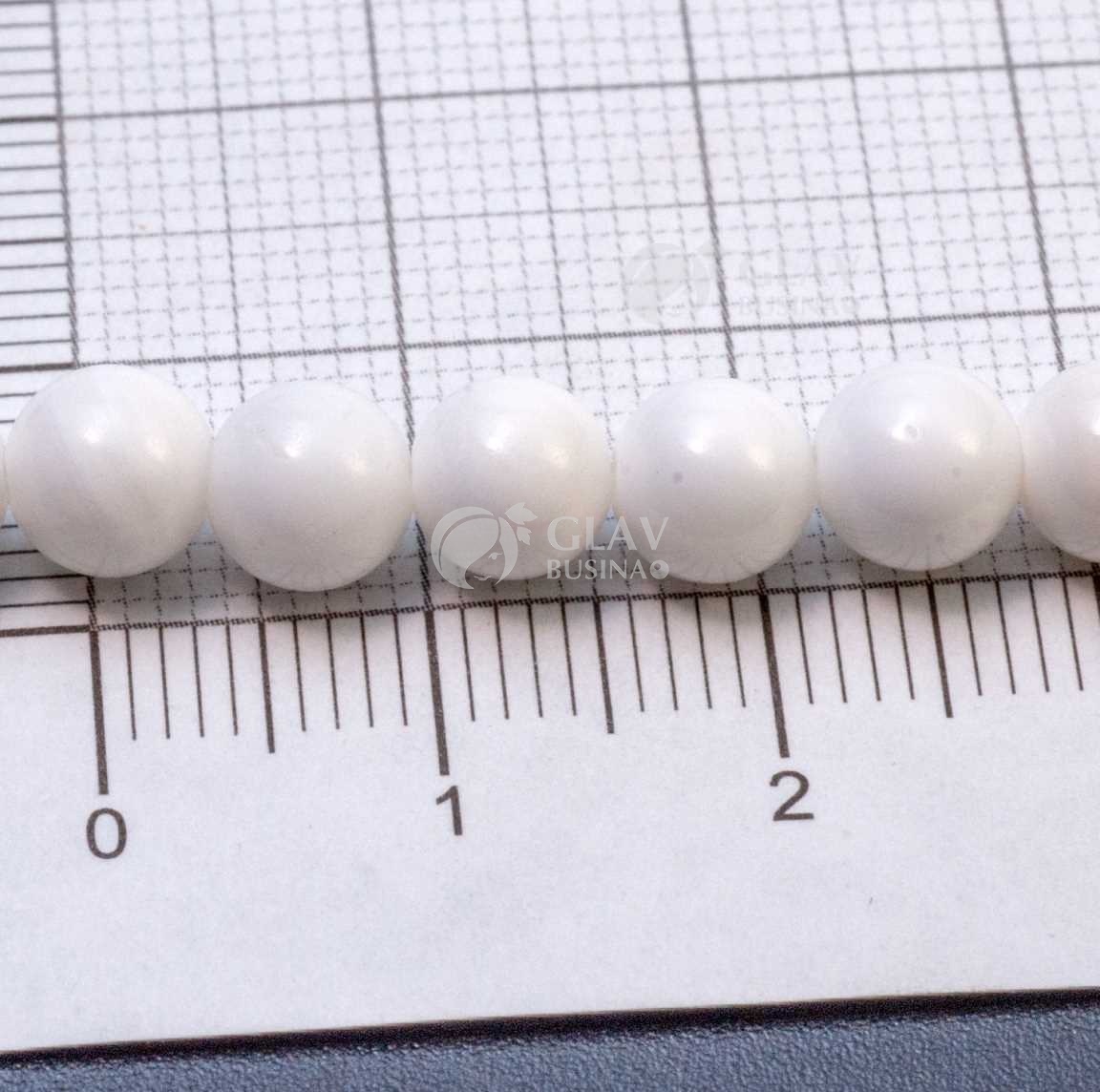Фарфоровые бусины ручной работы, шар, р-р 6 мм, отв-е 1 мм, молочные.