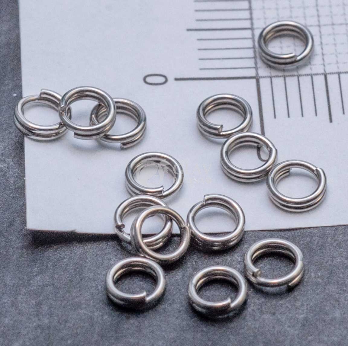 Двойные соединительные колечки из хирургической стали, р-р 4х0.6мм.