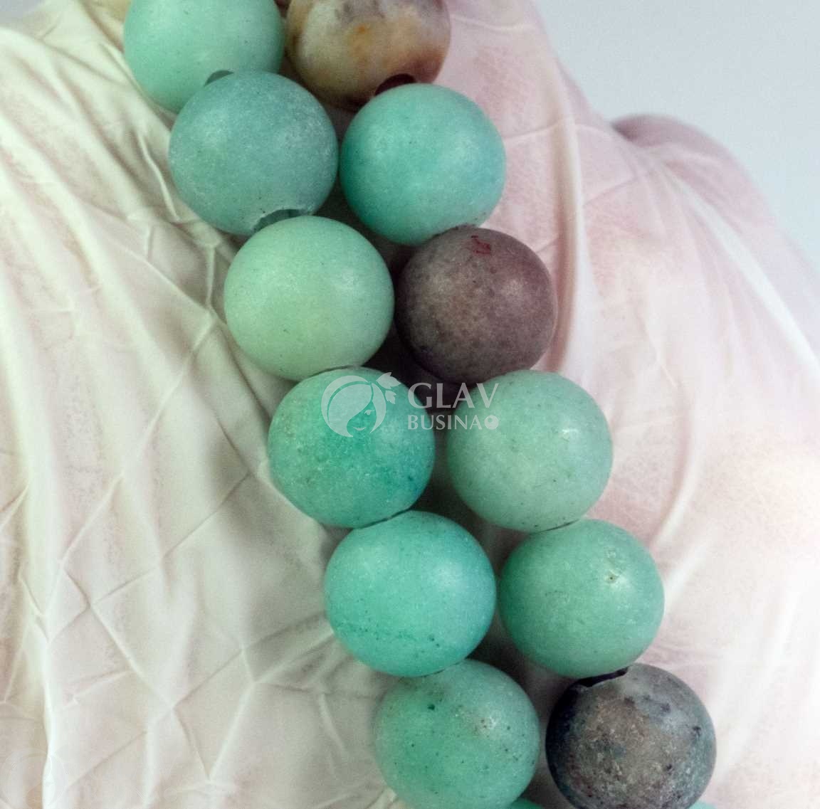 ОПТ (20 бусин) Бусины амазонита с отверстием 2.5мм, матовые диам. 10мм.