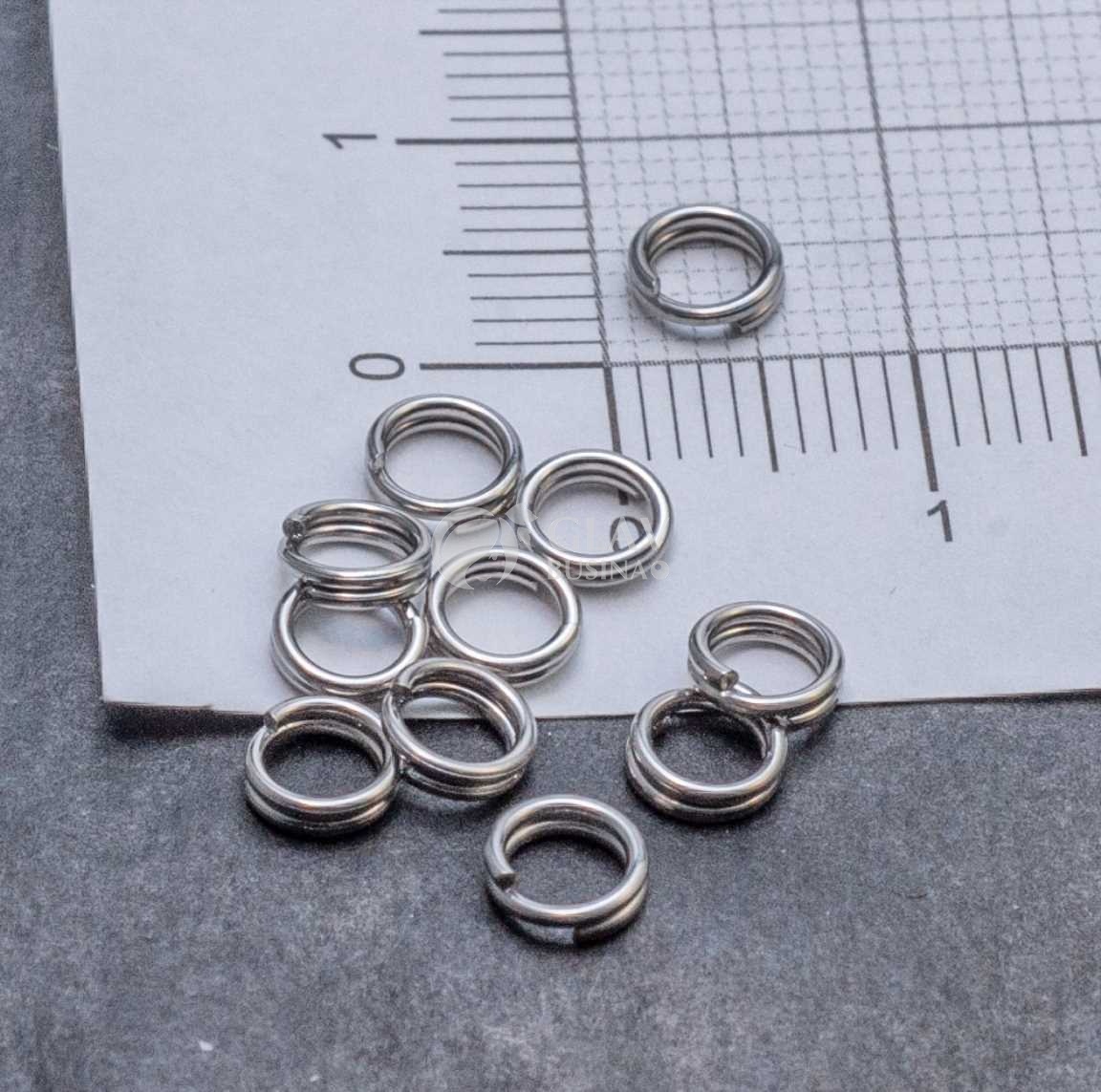 Двойные соединительные колечки из хирургической стали, р-р 5х0.7мм.